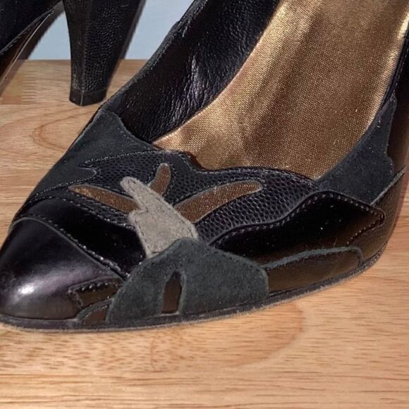 Hugo Boss, Mixed Media Patchwork Pumps Suede, Patent & Smooth Leather Women’s 36 - Picture 2 of 12